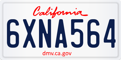 CA license plate 6XNA564