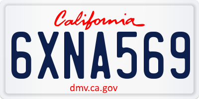 CA license plate 6XNA569