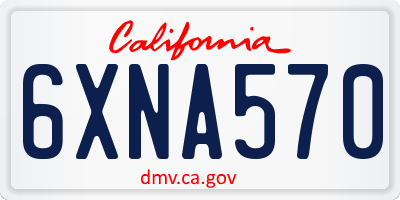 CA license plate 6XNA570