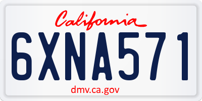 CA license plate 6XNA571