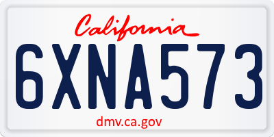 CA license plate 6XNA573