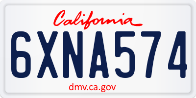 CA license plate 6XNA574