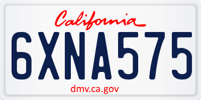 CA license plate 6XNA575