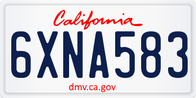 CA license plate 6XNA583