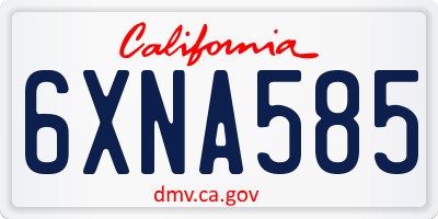 CA license plate 6XNA585