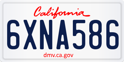 CA license plate 6XNA586