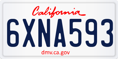 CA license plate 6XNA593