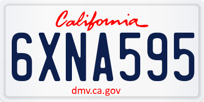 CA license plate 6XNA595