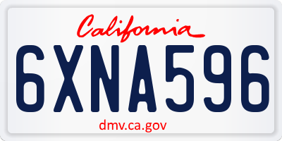 CA license plate 6XNA596