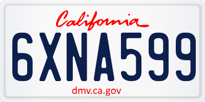 CA license plate 6XNA599
