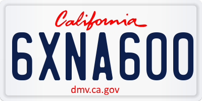 CA license plate 6XNA600