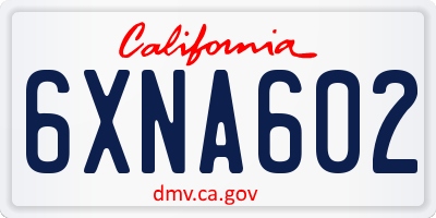 CA license plate 6XNA602