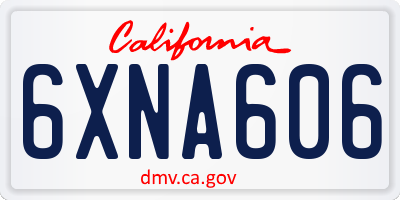 CA license plate 6XNA606