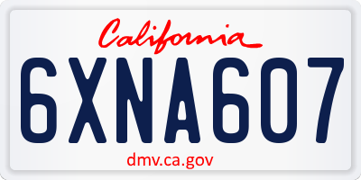 CA license plate 6XNA607