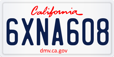 CA license plate 6XNA608