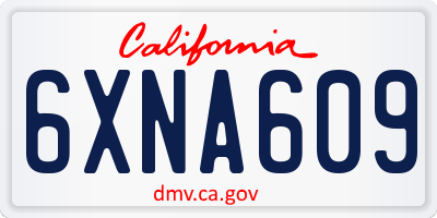 CA license plate 6XNA609