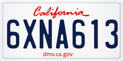 CA license plate 6XNA613