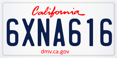 CA license plate 6XNA616