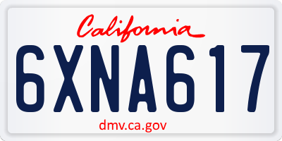 CA license plate 6XNA617