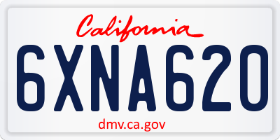 CA license plate 6XNA620