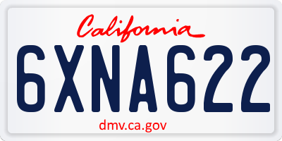 CA license plate 6XNA622