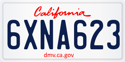 CA license plate 6XNA623