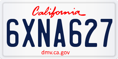 CA license plate 6XNA627