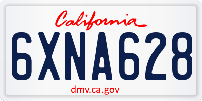 CA license plate 6XNA628