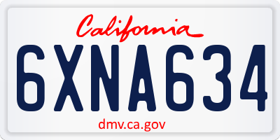 CA license plate 6XNA634