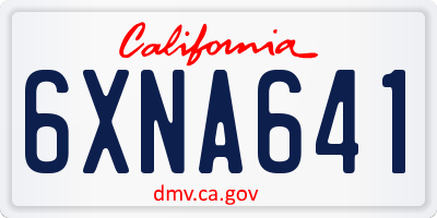 CA license plate 6XNA641