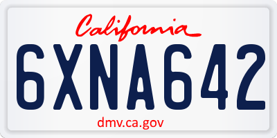 CA license plate 6XNA642