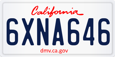 CA license plate 6XNA646