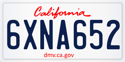 CA license plate 6XNA652