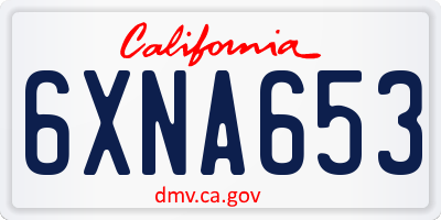 CA license plate 6XNA653