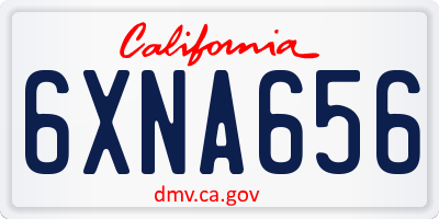 CA license plate 6XNA656