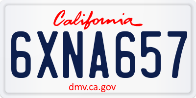 CA license plate 6XNA657