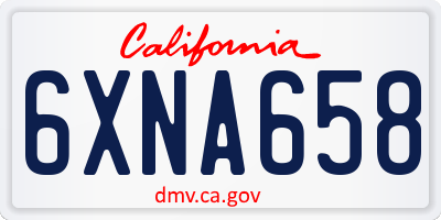CA license plate 6XNA658