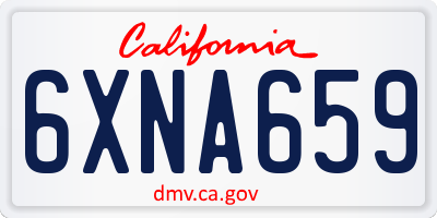 CA license plate 6XNA659
