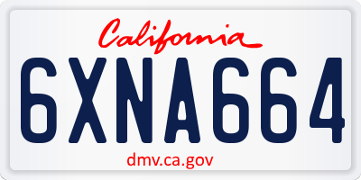 CA license plate 6XNA664