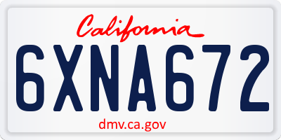 CA license plate 6XNA672