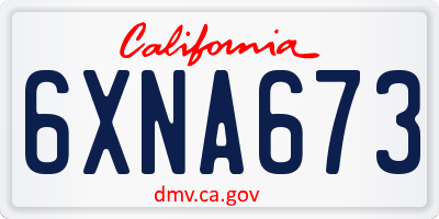CA license plate 6XNA673