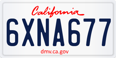 CA license plate 6XNA677