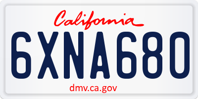 CA license plate 6XNA680