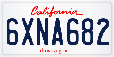 CA license plate 6XNA682