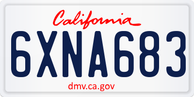 CA license plate 6XNA683