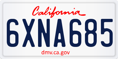 CA license plate 6XNA685