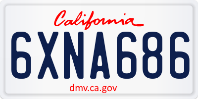CA license plate 6XNA686