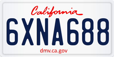CA license plate 6XNA688