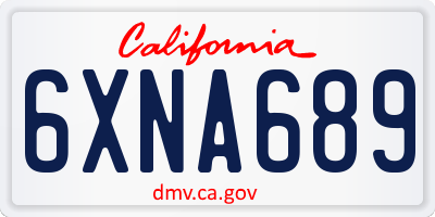 CA license plate 6XNA689