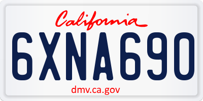 CA license plate 6XNA690